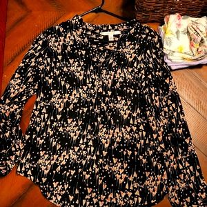 Black floral blouse